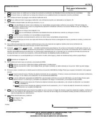 Formulario JV-732 S Reclusion En El Departamento Correccional Y De Rehabilitacion De California, Division De Establecimientos De Menores - California (Spanish), Page 2