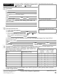 Form ADOPT-310 Contact After Adoption Agreement - California