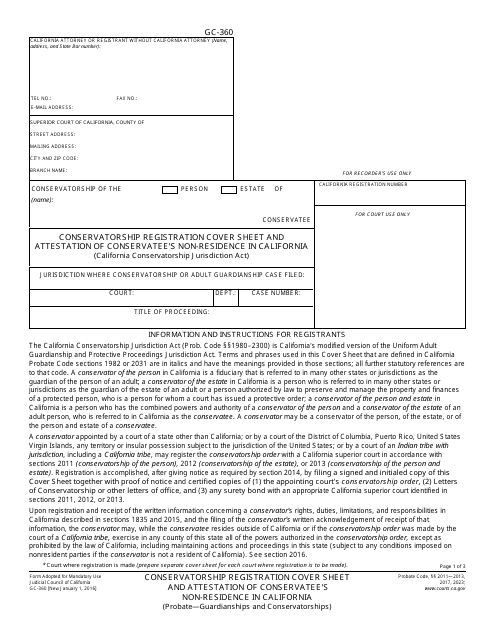 Form GC-360  Printable Pdf