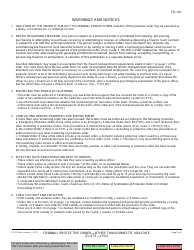 Form CR-161 &quot;Criminal Protective Order - Other Than Domestic Violence (Clets-cpo)&quot; - California, Page 2