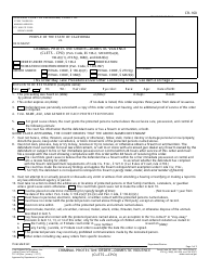 Form CR-160 Criminal Protective Order - Domestic Violence (Clets - Cpo) - California