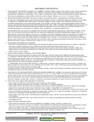 Form CR-160 Criminal Protective Order - Domestic Violence (Clets - Cpo) - California, Page 2