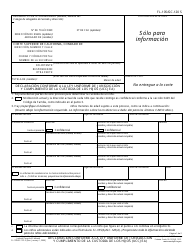 Document preview: Formulario FL-105 S Declaracion Conforme a La Ley Uniforme De Jurisdiccion Y Cumplimiento De La Custodia De Los Hijos (Uccjea) - California (Spanish)