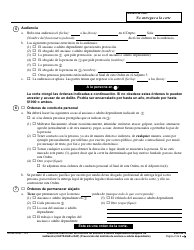 Formulario EA-130 S Orden De Restriccion De Maltrato De Anciano O Adulto Dependiente Despues De Audiencia - California (Spanish), Page 2