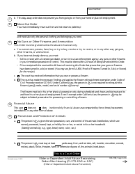 Form EA-130 Elder or Dependent Adult Abuse Restraining Order After Hearing - California, Page 3