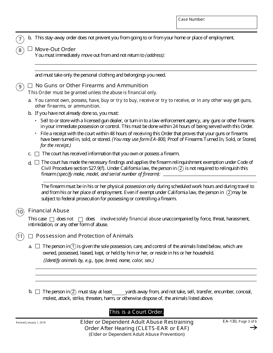 Form Ea 130 Download Fillable Pdf Or Fill Online Elder Or Dependent