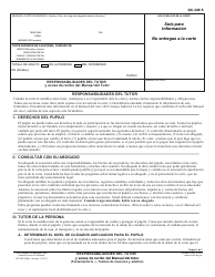 Formulario GC-348 S Responsabilidades Del Tutor Y Acuse De Recibo Del Manual Del Tutor - California (Spanish)