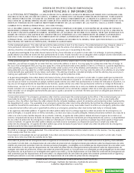 Formulario EPO-001 S Orden De Proteccion De Emergencia - California (Spanish), Page 2