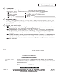 Formulario DV-400 S &quot;Determinaciones Y Orden Para Dar Por Terminada Una Orden De Restriccion Despues De Audiencia&quot; - California (Spanish), Page 2
