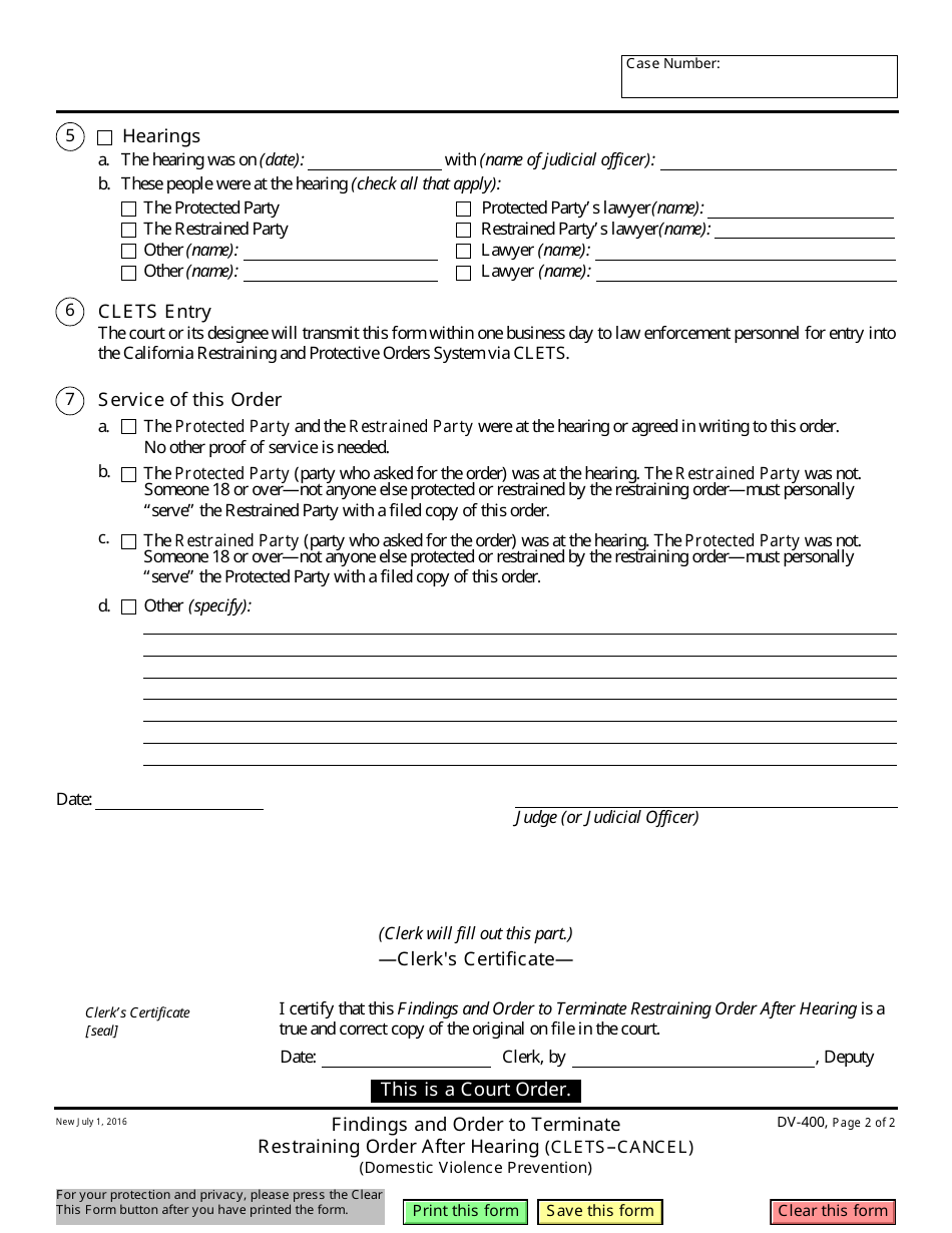 Form DV-400 - Fill Out, Sign Online and Download Fillable PDF ...