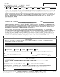 Form EPO-002 &quot;Firearms Emergency Protective Order&quot; - California