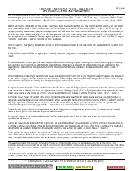 Form EPO-002 &quot;Firearms Emergency Protective Order&quot; - California, Page 2