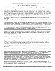 Formulario EPO-002 S &quot;Orden De Proteccion De Emergencia De Armas De Fuego&quot; - California (Spanish), Page 2