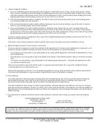 Instructions for Form NC-100 Petition for Change of Name - California, Page 2
