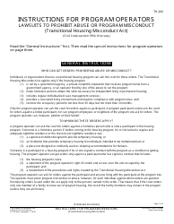 Document preview: Instructions for Form TH-100 Petition for Order Prohibiting Abuse or Program Misconduct - California