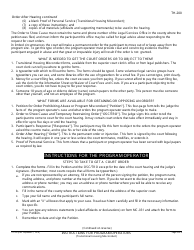 Instructions for Form TH-100 Petition for Order Prohibiting Abuse or Program Misconduct - California, Page 3