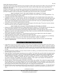 Instructions for Form TH-210, TH-120 &quot;Participant's Response to Petition for Order Prohibiting Abuse or Program Misconduct&quot; - California, Page 3