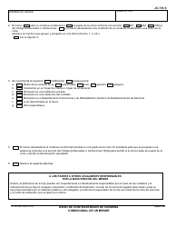Formulario JV-735 S &quot;Aviso De Contravencion De Condena Condicional De Un Menor&quot; - California (Spanish), Page 2