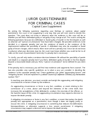 Form JURY-002 &quot;Juror Questionnaire for Criminal Cases&quot; - California, Page 11