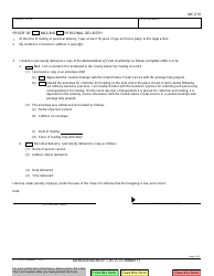 Form MC-010 Memorandum of Costs (Summary) - California, Page 2
