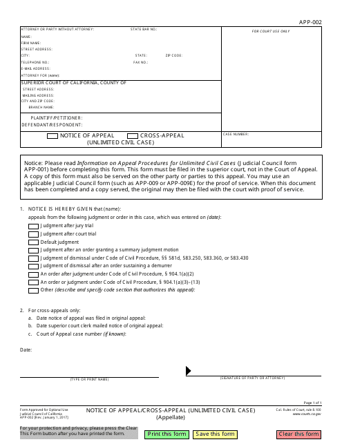 Form APP-002  Printable Pdf
