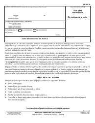 Document preview: Formulario GC-341 S Aviso De Derechos Del Pupilo - California (Spanish)
