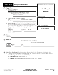 Document preview: Form GV-109 V Notice of Court Hearing - California (Vietnamese)