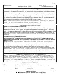 Formulario JV-250 S &quot;Aviso De Audiencia Y Orden De Restriccion Temporal-corte De Menores&quot; - California (Spanish), Page 4