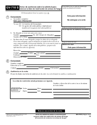 Document preview: Formulario GV-710 S Aviso De Audiencia Sobre La Solicitud Para Renovar Orden De Restriccion De Armas De Fuego - California (Spanish)