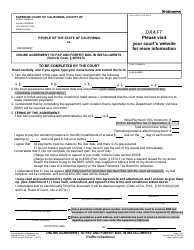 Document preview: Form TR-300 (ONLINE) Online Agreement to Pay and Forfeit Bail in Installments - Draft - California