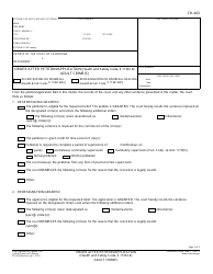 Form CR-403 &quot;Order After Petition/Application (Health and Safety Code 11363.8) Adult Crimes&quot; - California