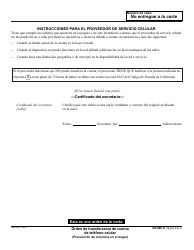 Formulario DV-900 S Orden De Transferencia De Cuenta De Telefono Celular - California (Spanish), Page 2