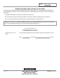 Form DV-900 V Order Transferring Wireless Phone Account - California (Vietnamese), Page 2