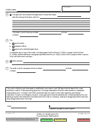 Form JV-223 Order on Application for Psychotropic Medication - California, Page 2