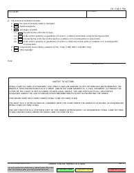 Form CR-110 (JV-790) &quot;Order for Victim Restitution&quot; - California, Page 2