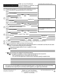 Form APP-016-GC Order on Court Fee Waiver (Ward or Conservatee) - California