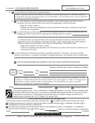Formulario FW-003 S &quot;Orden Sobre La Exencion De Cuotas De La Corte (Corte Superior)&quot; - California (Spanish), Page 2