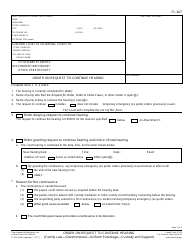 Form FL-307 Order on Request to Continue Hearing - California