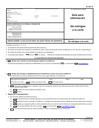Document preview: Formulario FL-307 S Orden Sobre La Solicitud Para Aplazar Fecha De Audiencia - California (Spanish)