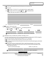 Form CH-630 Order on Request to Modify/Terminate Civil Harassment Restraining Order - California, Page 2
