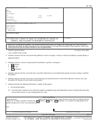 Form NC-200 Petition for Change of Name, Recognition of Change of Gender, and Issuance of New Birth Certificate - California