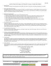 Form NC-200 Petition for Change of Name, Recognition of Change of Gender, and Issuance of New Birth Certificate - California, Page 2