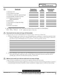 Formulario GV-100 S Peticion De Orden De Restriccion De Armas De Fuego - California (Spanish), Page 2