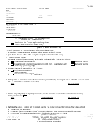 Document preview: Form TH-100 Petition for Order Prohibiting Abuse or Program Misconduct - California