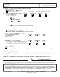 Formulario FL-200 S &quot;Peticion Para Establecer Relacion De Paternidad&quot; - California (Spanish), Page 2