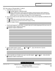 Form SV-100 Petition for Private Postsecondary School Violence Restraining Orders - California, Page 3