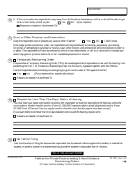 Form SV-100 Petition for Private Postsecondary School Violence Restraining Orders - California, Page 5