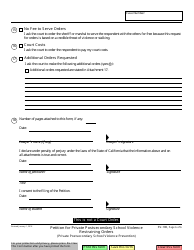 Form SV-100 Petition for Private Postsecondary School Violence Restraining Orders - California, Page 6