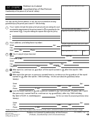 Document preview: Form GC-210(PE) Petition to Extend Guardianship of the Person - California