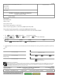 Form JV-635 &quot;Promise to Appear - Juvenile Delinquency (Juvenile 14 Years or Older)&quot; - California